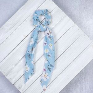 5 for $25 Floral Light  Blue SCARF SCRUNCHY